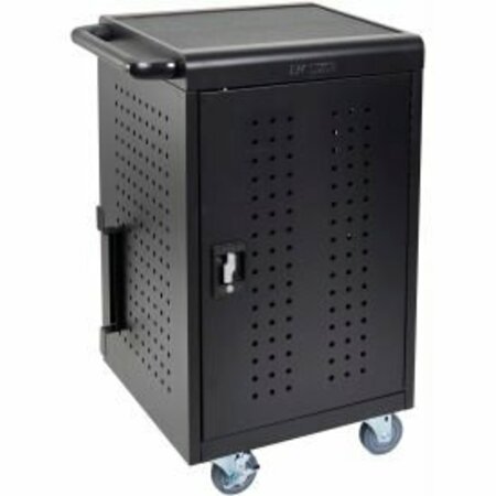 LUXOR Luxor Mobile Tablet/Chromebook Charging Cart with Key Lock For 30 Devices, Black LLTM30-B-UPS